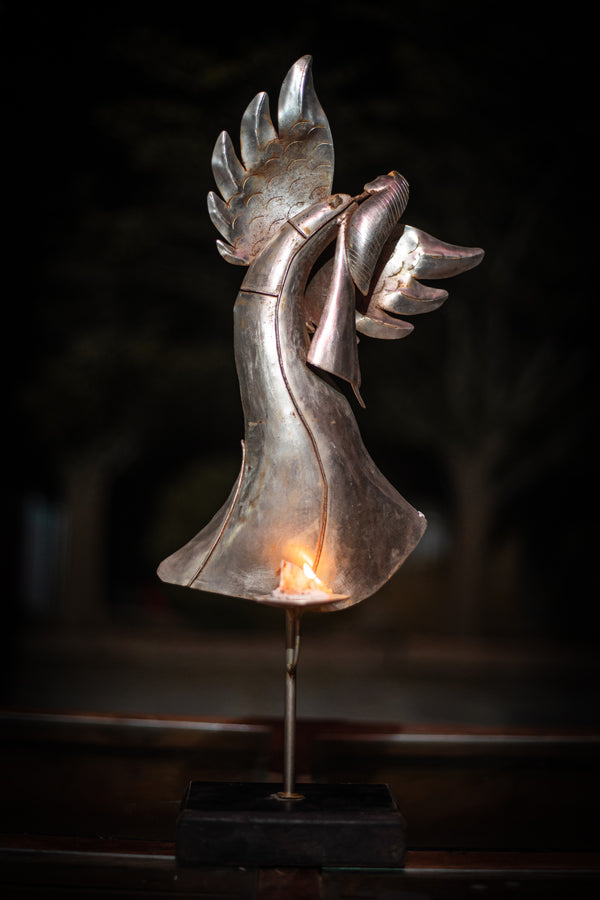 Vintage Wrought Iron Fairy Candle Lamp