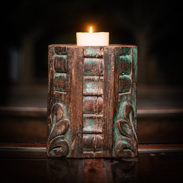 Handmade Reclaimed Wooden Candle Stand