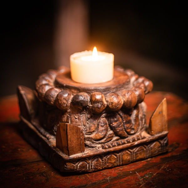 Handcrafted Wooden Candle Stand