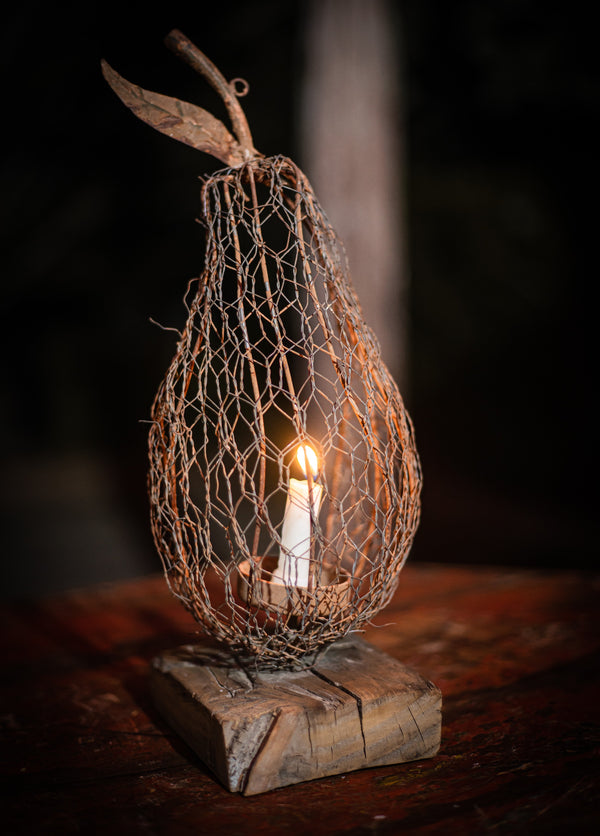 Iron Pear Fruit Shaped Candle Stand