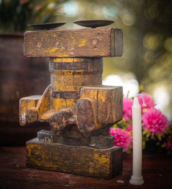 Reclaimed Wooden Handmade Candle Stand