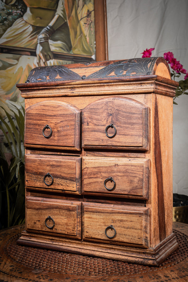 Six Drawer Wooden Storage Box