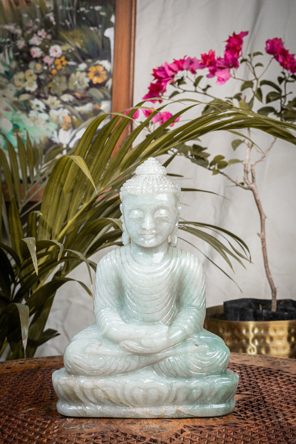 Jade Stone Sitting Buddha statue