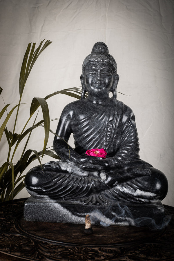 Sitting Black Marble Buddha Statue