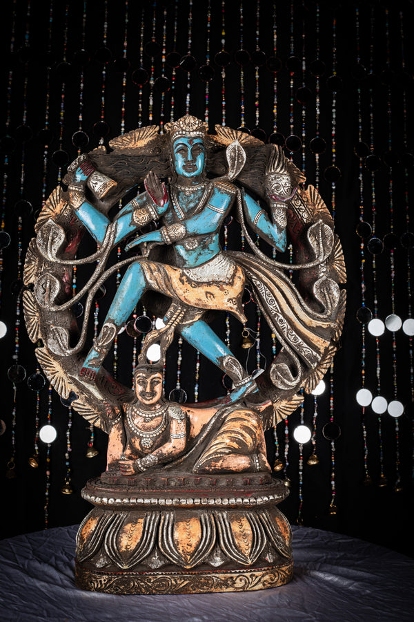 Wooden Natraj Statue Vintage Look