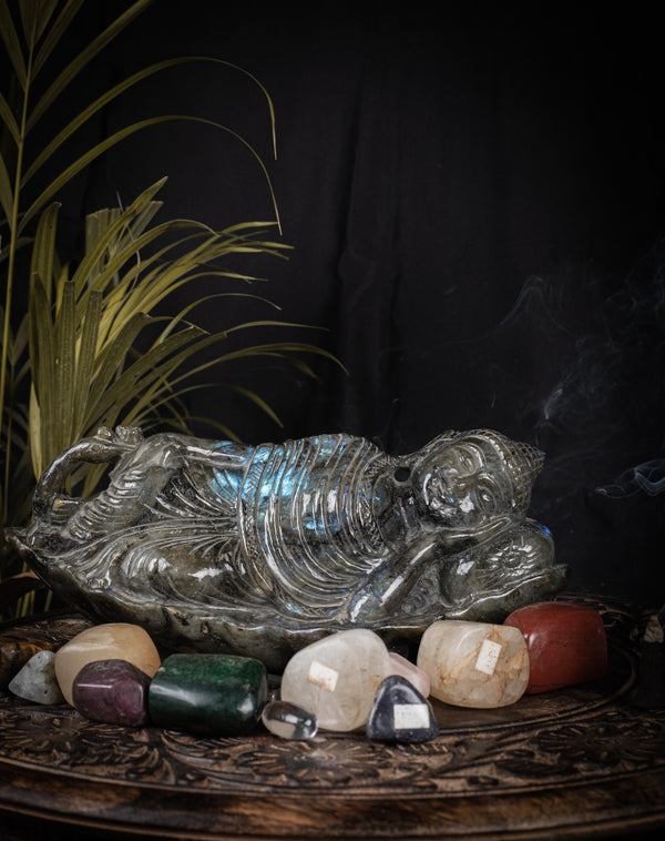 Labradorite Sleeping Buddha Statue