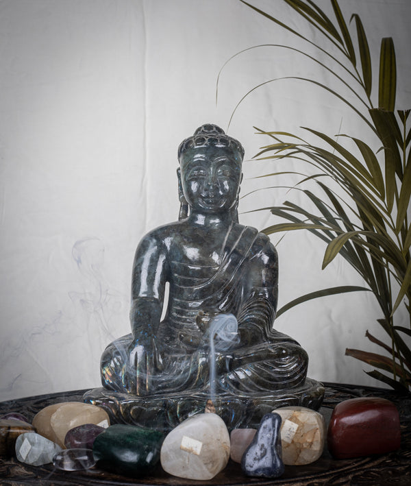 Handmade Labradorite Sitting Buddha