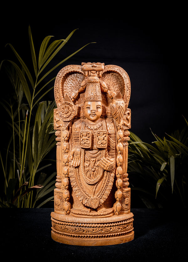 Handmade Tirupati Balaji Wooden Statue