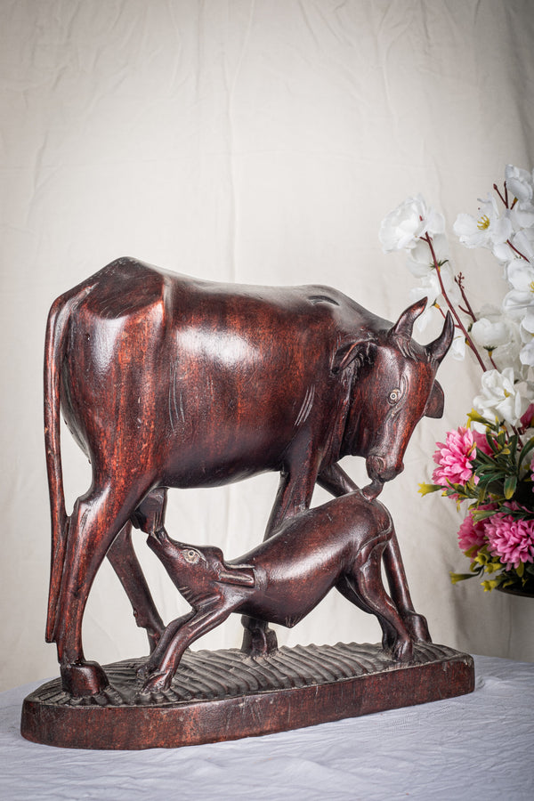 Rose Wood Cow With Calf