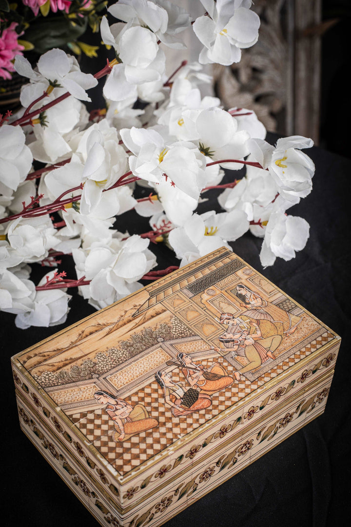 Camel Bone Hand Painted jewellery Box