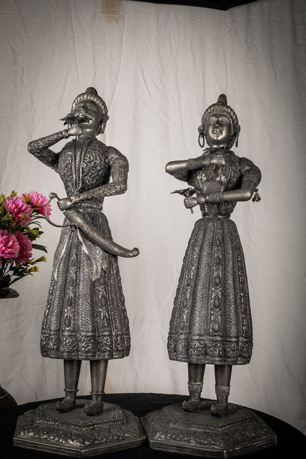 Silver Coated Plated King Queen Pair