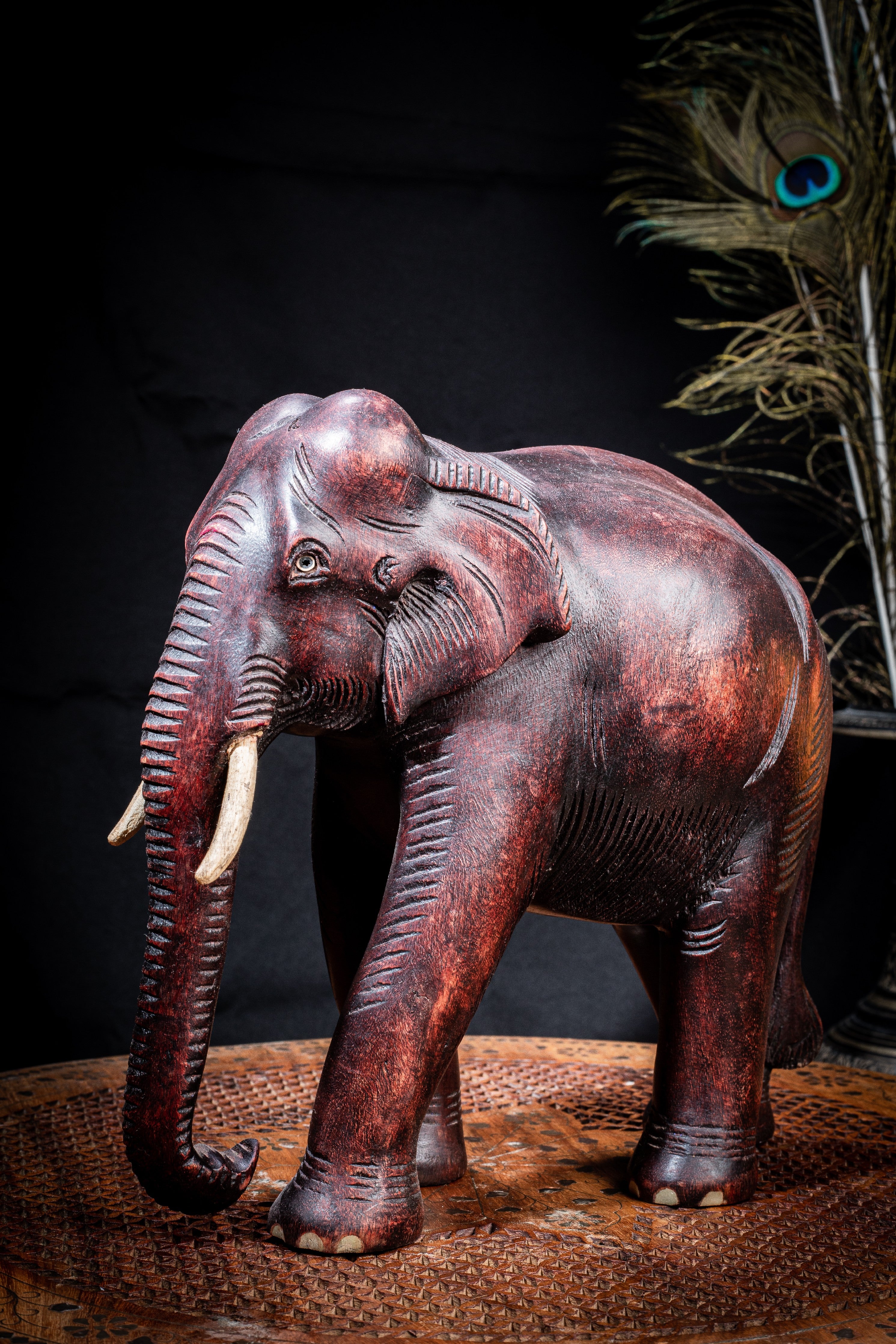 Beauiful burmese buy carved teak Elephant Statue