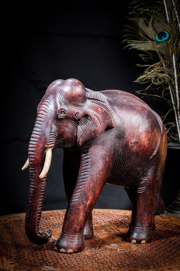 Teak Wood Elephant Statue