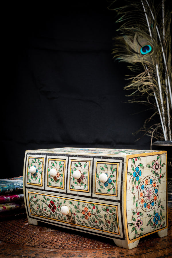 Handcrafted Bone Inlay Jewelry Box