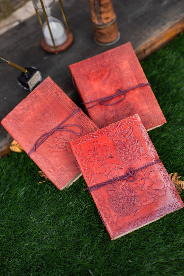 Red Handmade Leather Diary