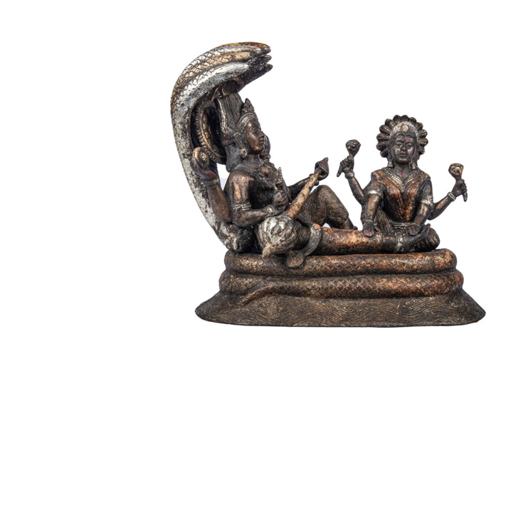 Brass Metal Vishnu Laxmi Statue