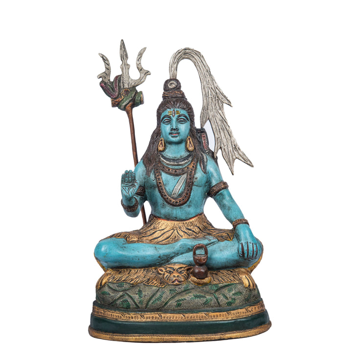 Blue Brass Shiv ji Statue