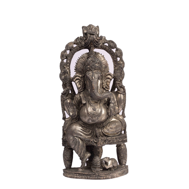 Hand-Carved Stone Dust Ganesha statue