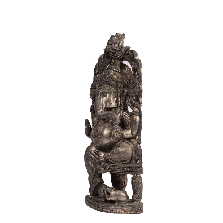 Hand-Carved Stone Dust Ganesha statue