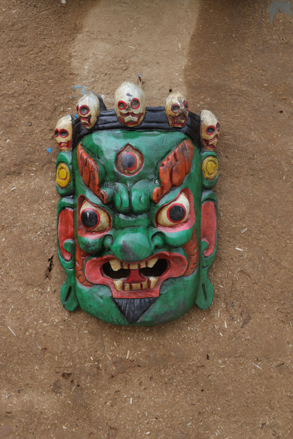 Wooden Devil Face Masks