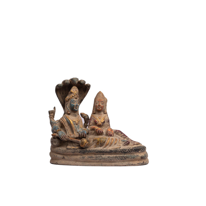 Brass Statue of Lord Vishnu and Goddess Lakshmi