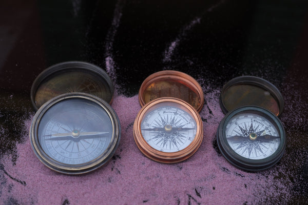 Antique Vintage Brass Compass