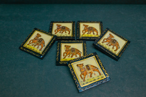 Traditional Printed Tea Coasters Set Of 6