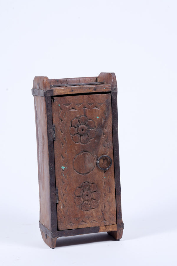 Elegant Small Wooden Carved Cabinet
