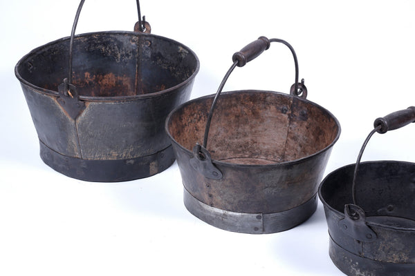 Rustic Style Round Wrought Iron Planters - Indoor/Outdoor Garden Decor