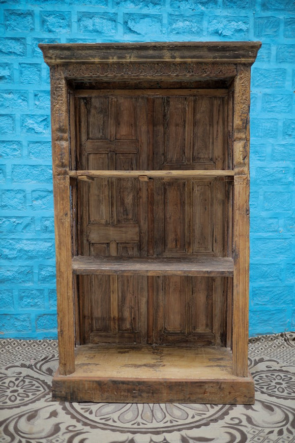 Rustic Style Reclaimed Wood Bookshelf - Floor Mount for Home & Office Decor
