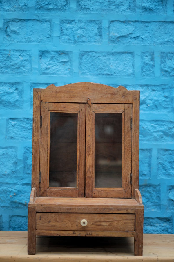 Teak Wood Brown Wooden Pooja Mandir- For Home Decor