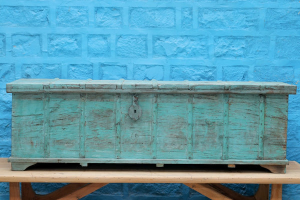 Handcrafted Wooden Carved Storage Trunk Box- Decorative Chest
