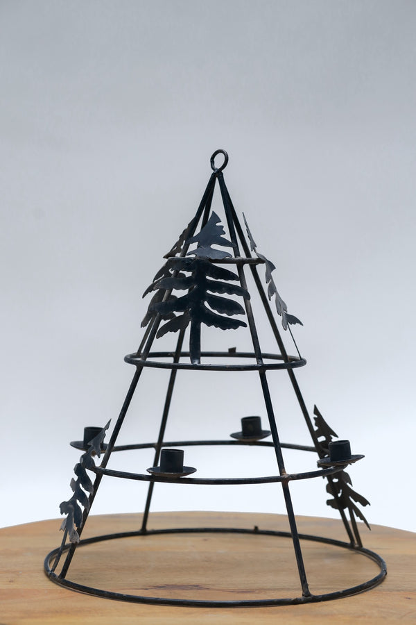Round Metal Iron Hanging Candle Holder- Christmas decor