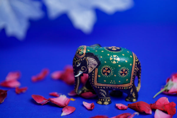 Handpainted Painted Wooden Elephant