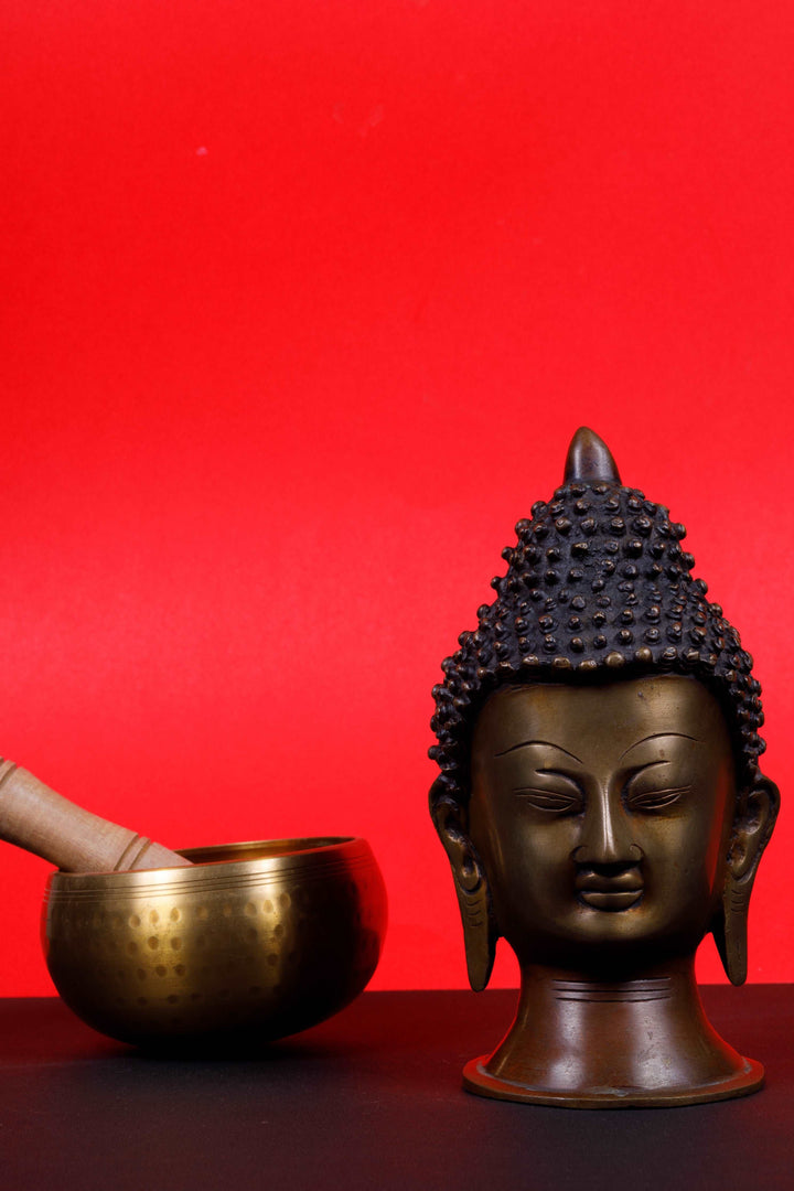 Brass Buddha Head Zen Decor