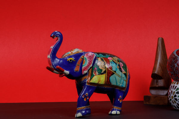 Jaipuri Minakari Metal Elephant Statue