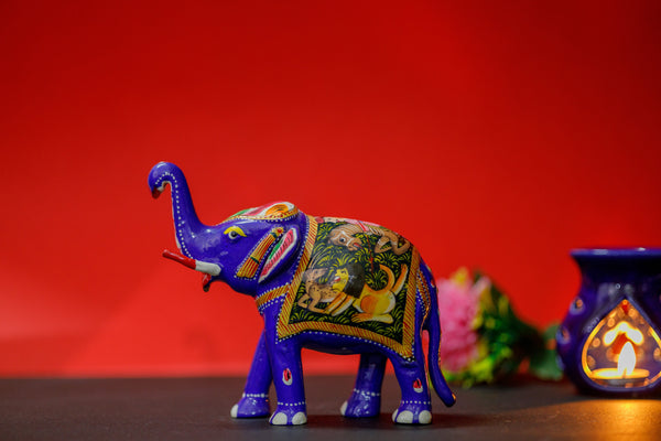 Metal Elephant Miniature Painted