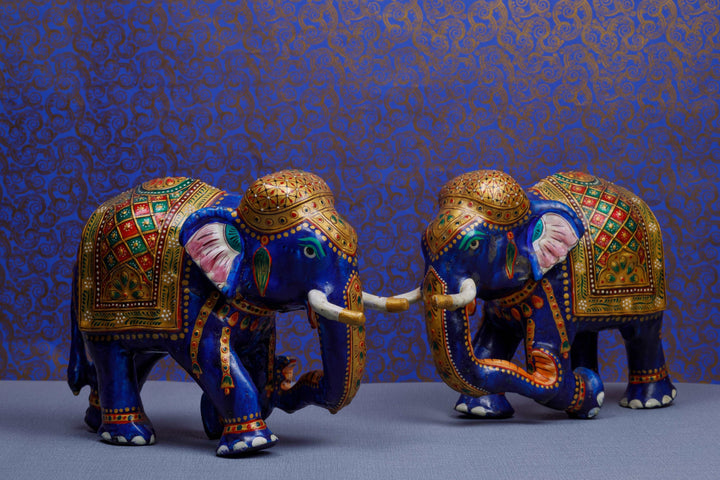 Gold leaf Handpainted Metal Elephant