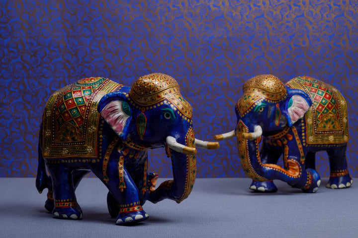 Gold leaf Handpainted Metal Elephant