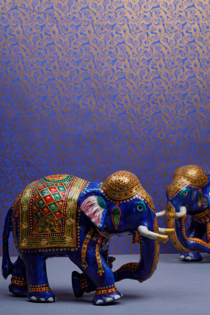 Gold leaf Handpainted Metal Elephant