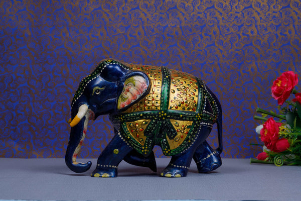 Gold Touch Metal Meenakari Elephant