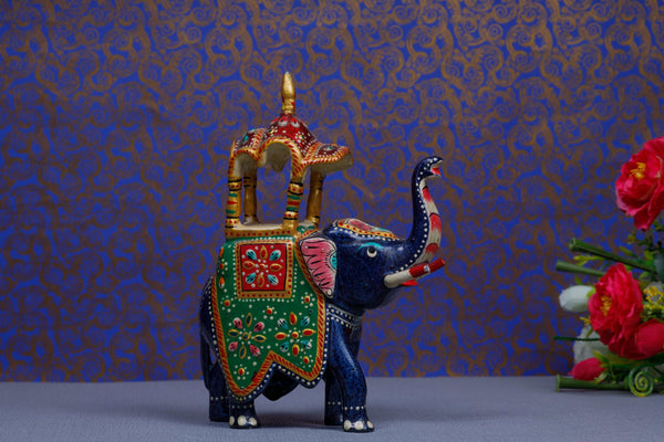Gold Painted Metal Ambabari Elephant