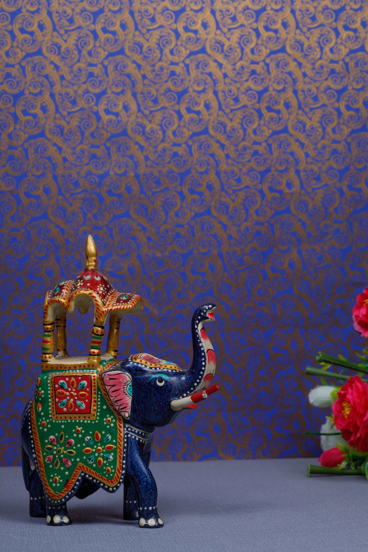 Gold Painted Metal Ambabari Elephant