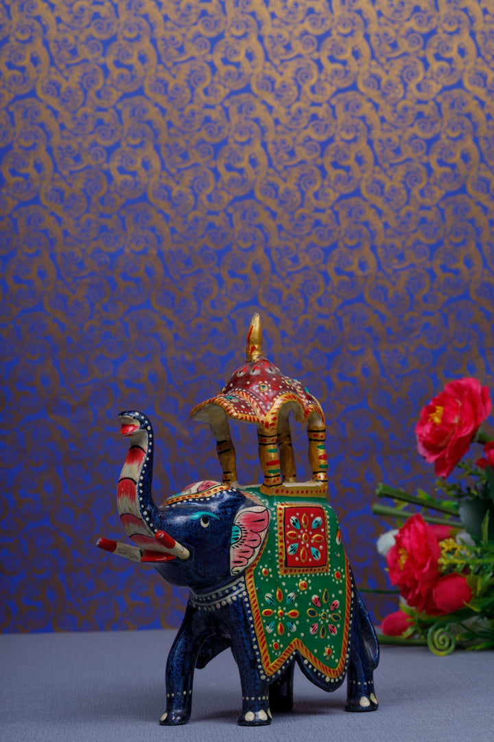 Gold Painted Metal Ambabari Elephant