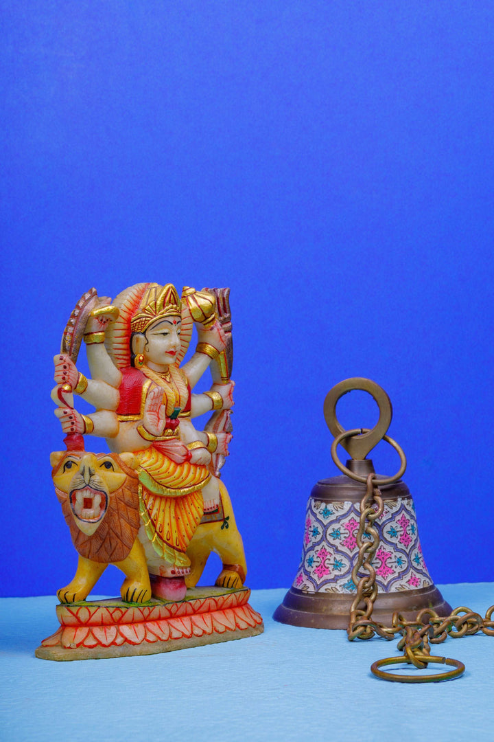 Goddess Durga Marble Sculpture