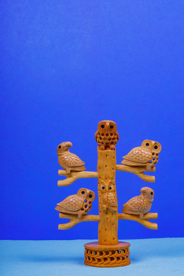 Handmade Wooden Carved Owl