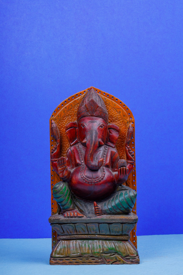 Handmade Wooden Ganesha Sculpture